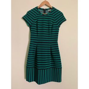 Banana Republic Black and Green Striped Dress